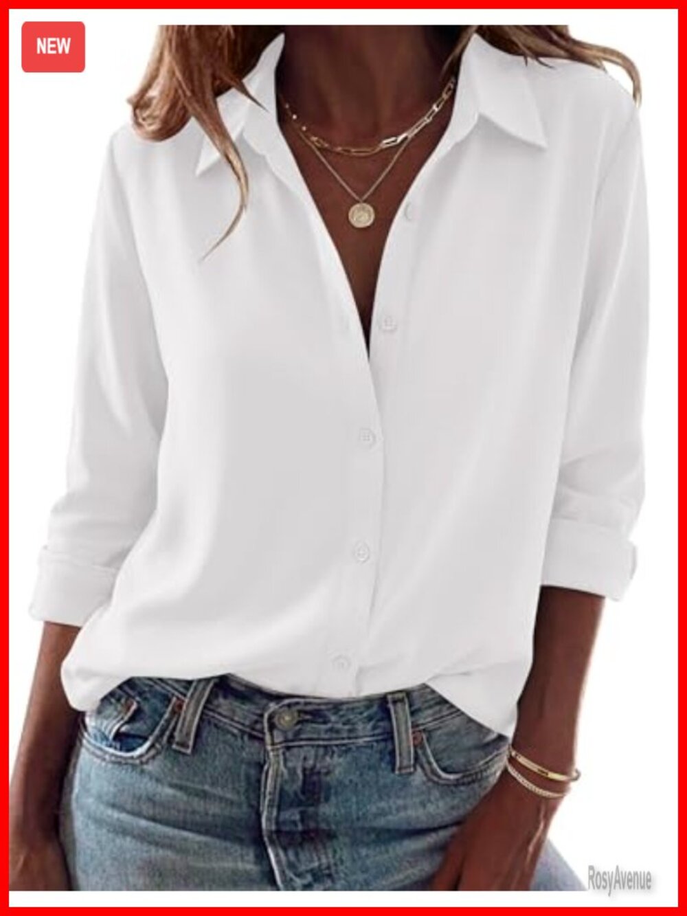 Women's Button Down Blouse Long Sleeve Collared Shirt Dressy Casual Top